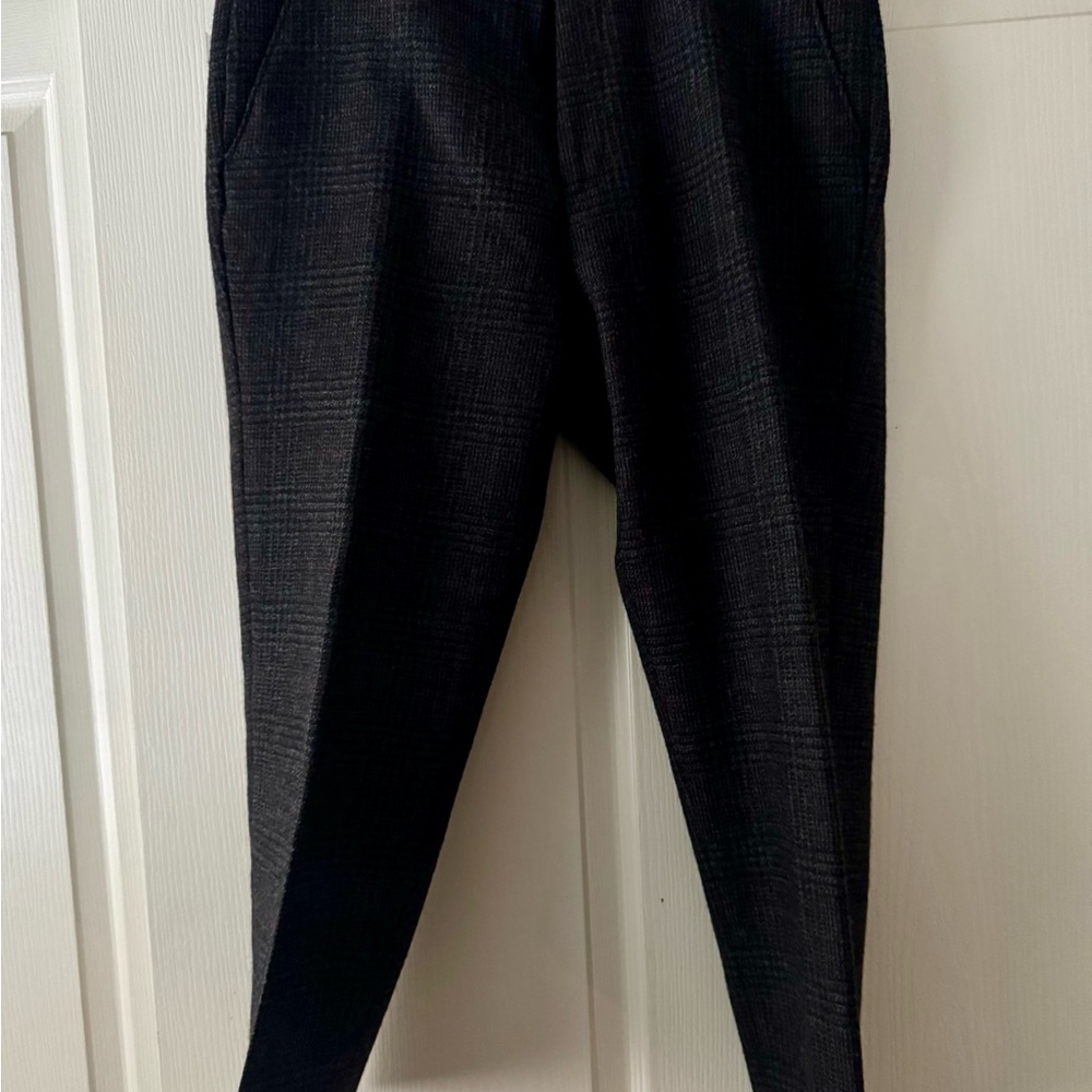 Ralph Lauren Men’s Grey Brown Plaid Wool slim Trousers 33 x 27